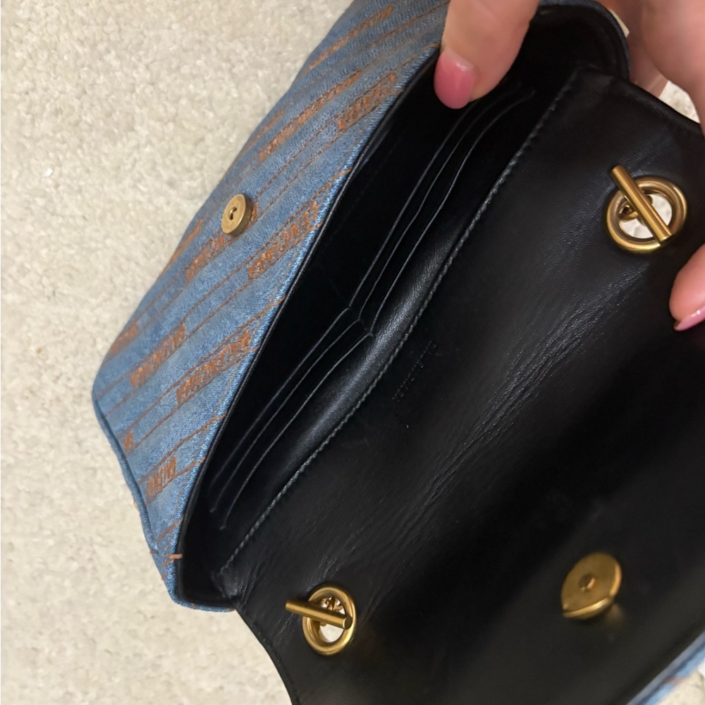 Balenciaga Blue and Gold Clutch with Chain Strap - Picture 3 of 3